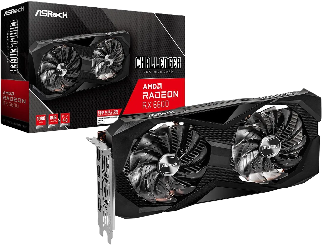 ASRock Radeon RX 6600 Challenger D 8GB Video Card